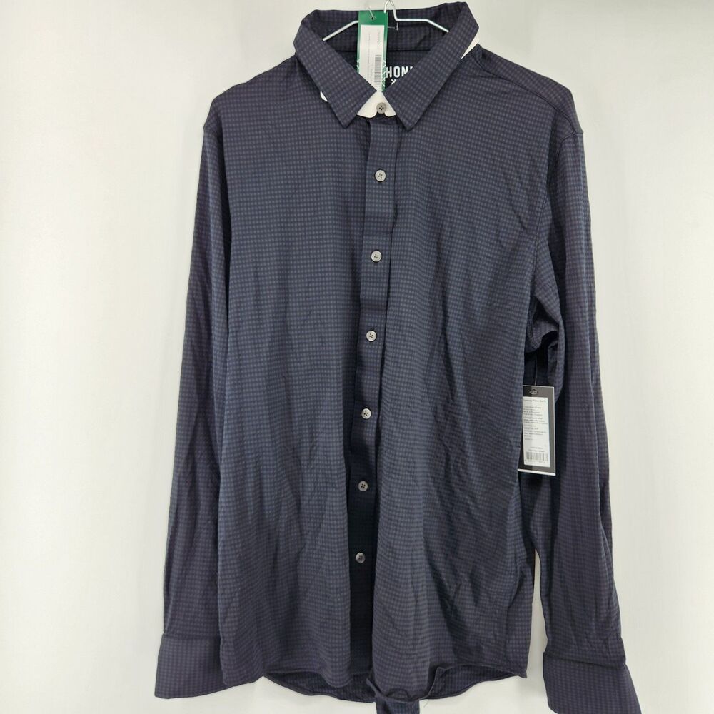 NWT RHONE Commuter Dark Purple Button Up Dress Shirt Men's‎ Size Large L